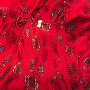 Red Free People Maxi Dress